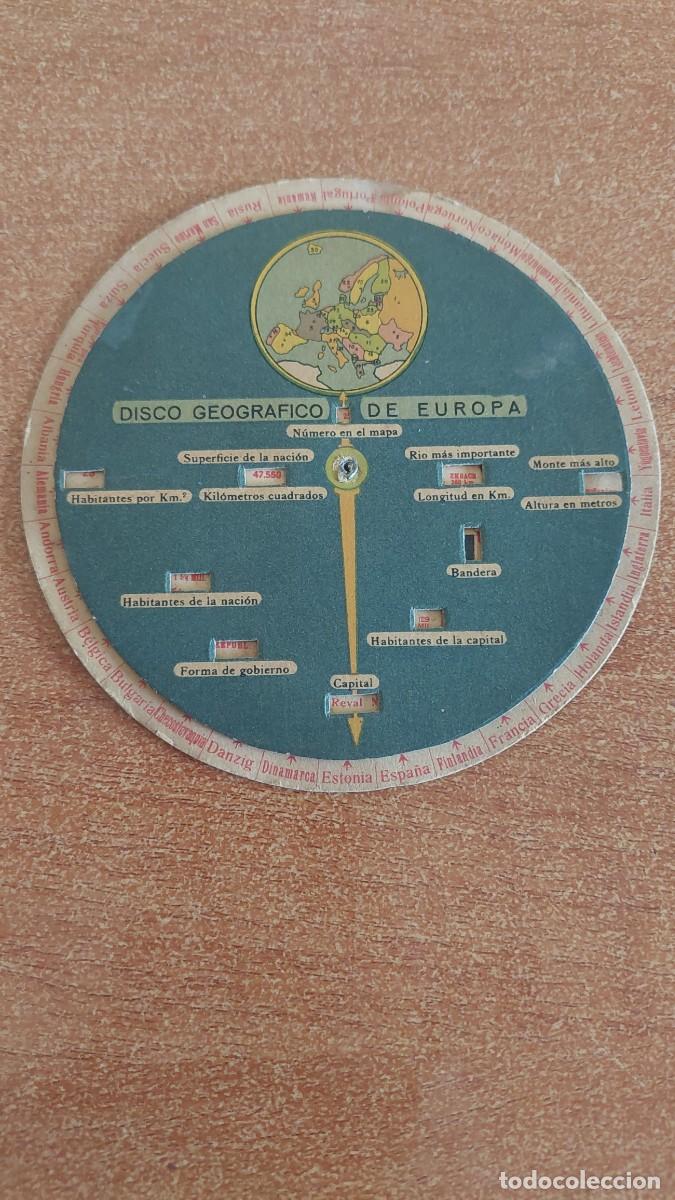 Otros art&iacute;culos de coleccionismo en papel: Disco geogr&aacute;fico de Europa Fabrica de Gorras y Sombreros La Jirafa Valencia.