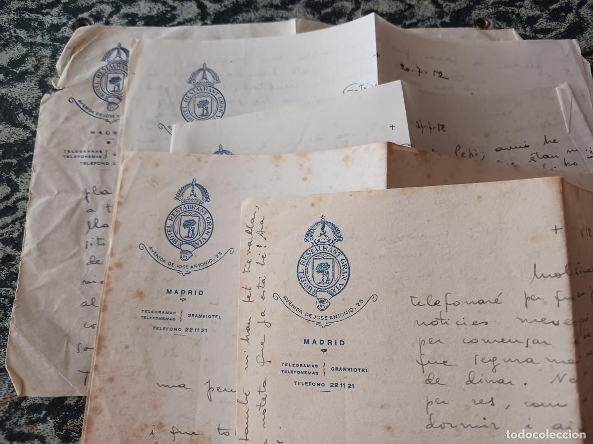 Otros art&iacute;culos de coleccionismo en papel: 7 cartas con membrete de hotel restaurante gran via de madrid, 1952/53