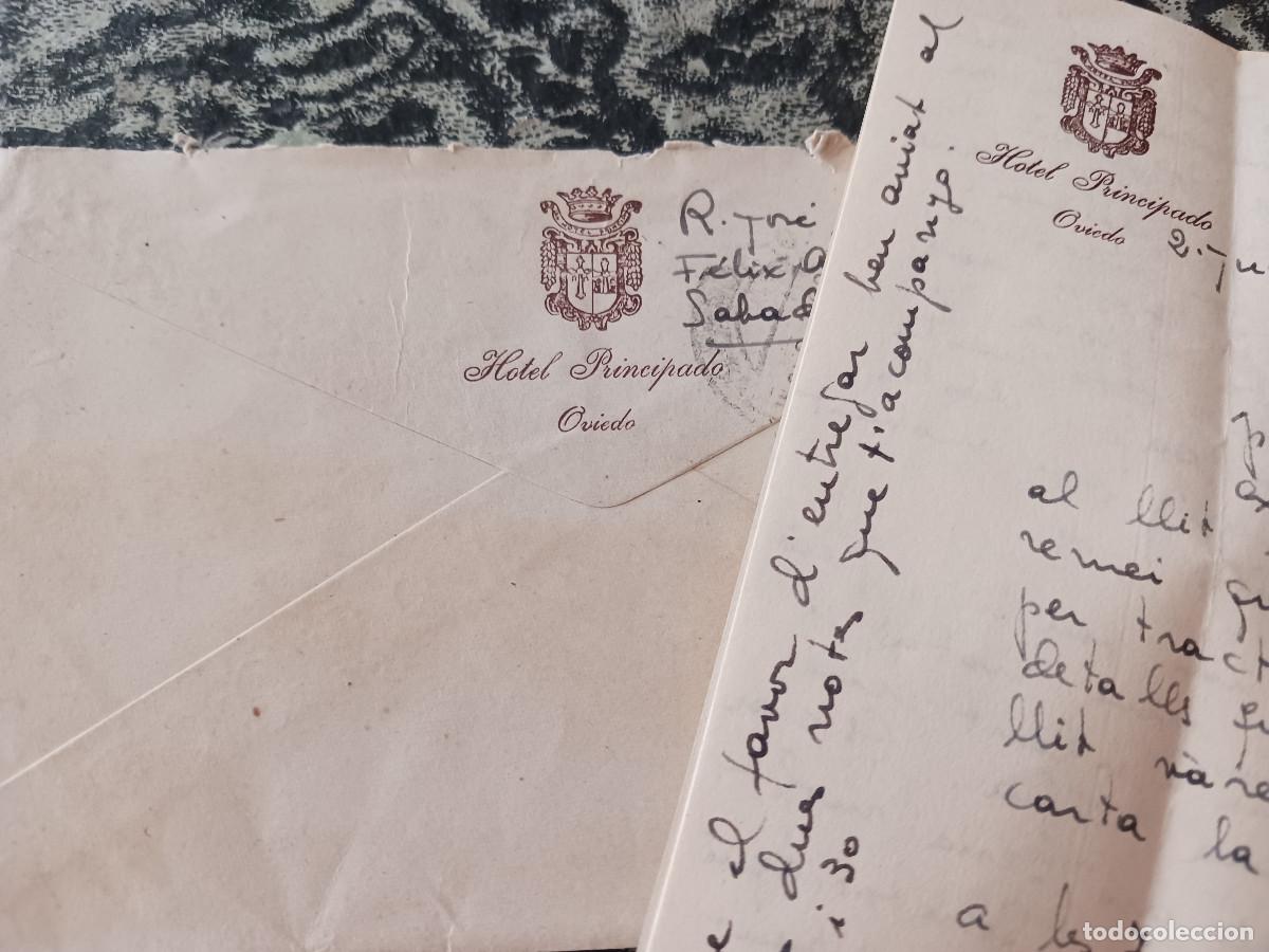 Otros art&iacute;culos de coleccionismo en papel: carta y sobre con membrete de hotel principado, oviedo 1948, sin sello