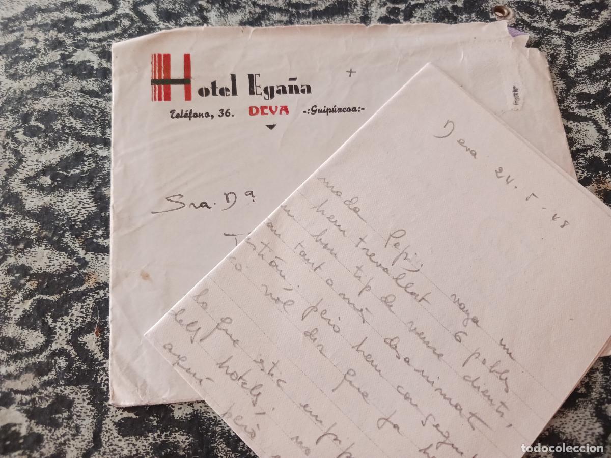 Otros art&iacute;culos de coleccionismo en papel: carta, 1948 sobre con membrete de hotel ega&ntilde;a, deva, guipuzcoa, sin sello