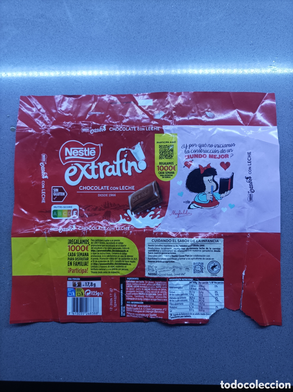 Otros art&iacute;culos de coleccionismo en papel: ENVOLTORIO NESTL&Eacute; MAFALDA
