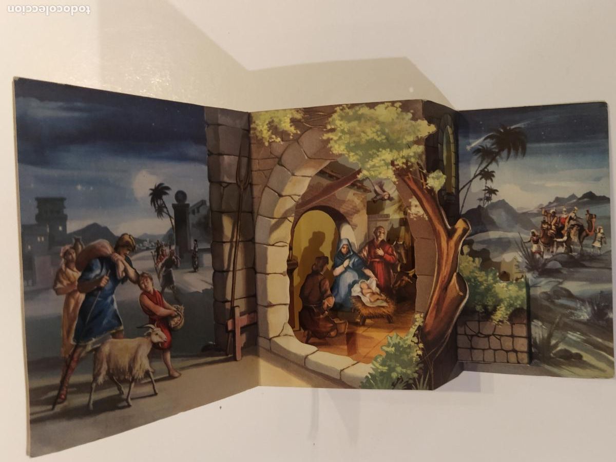 Otros art&iacute;culos de coleccionismo en papel: BELEN ANTIGUO - A&Ntilde;O 1960 - FELICITACION ANTIGUA NVAVIDAD - ARRUGA -VER FOTOS-(K-16.042)