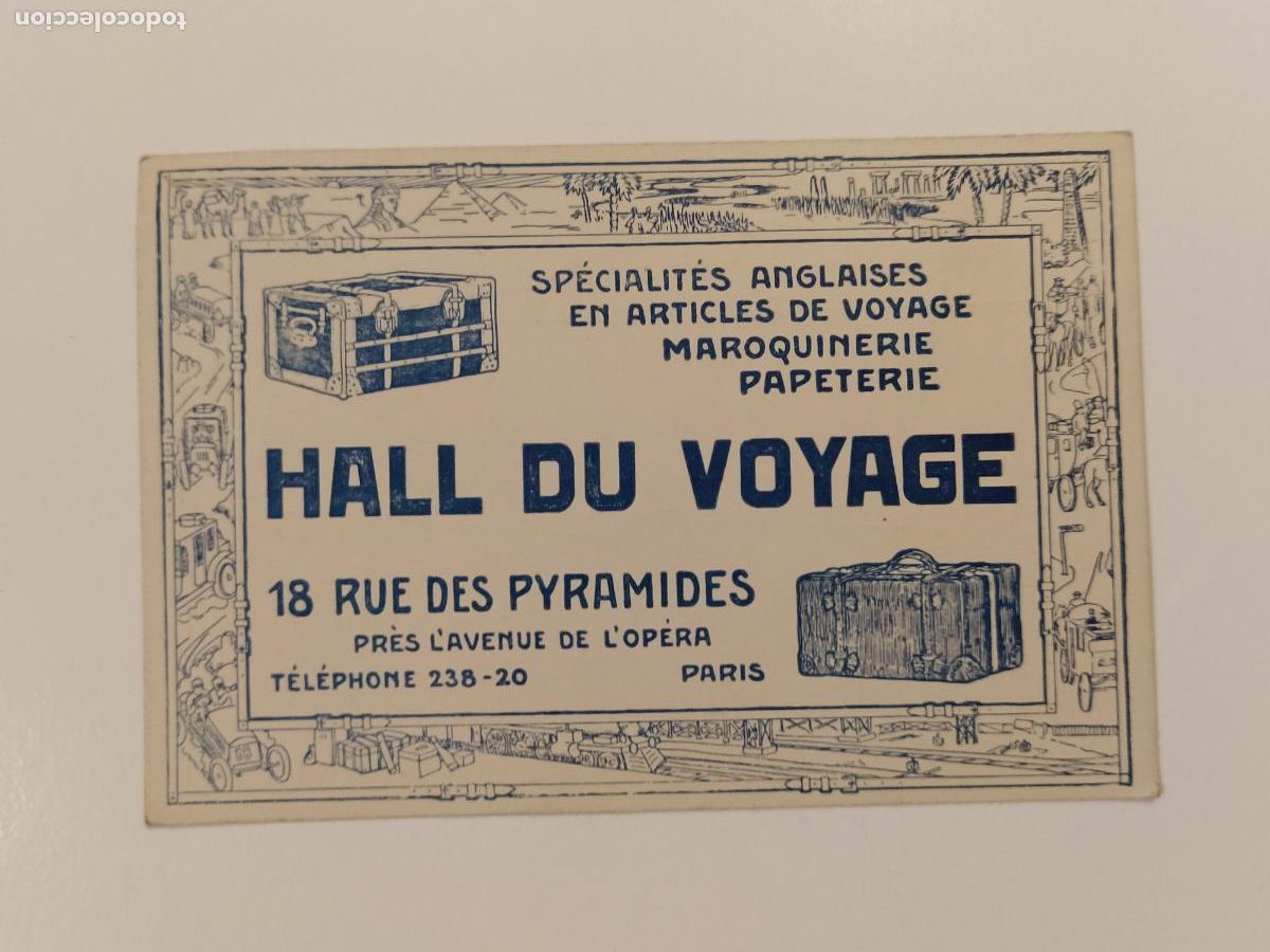Otros art&iacute;culos de coleccionismo en papel: PARIS - HALL DU VOYAGE - TARJETA ANTIGUA - PUBLICIDAD -VER FOTOS-(116.508)