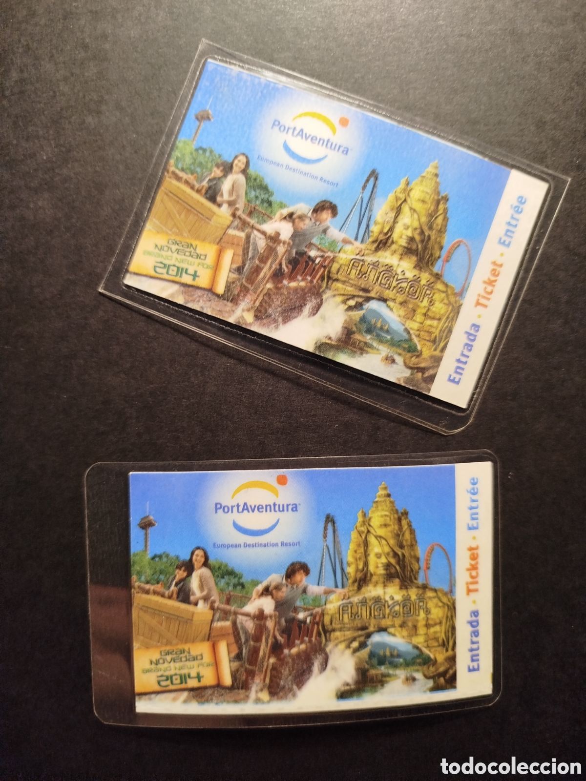 Otros art&iacute;culos de coleccionismo en papel: Dos entradas plastificadas Port aventura