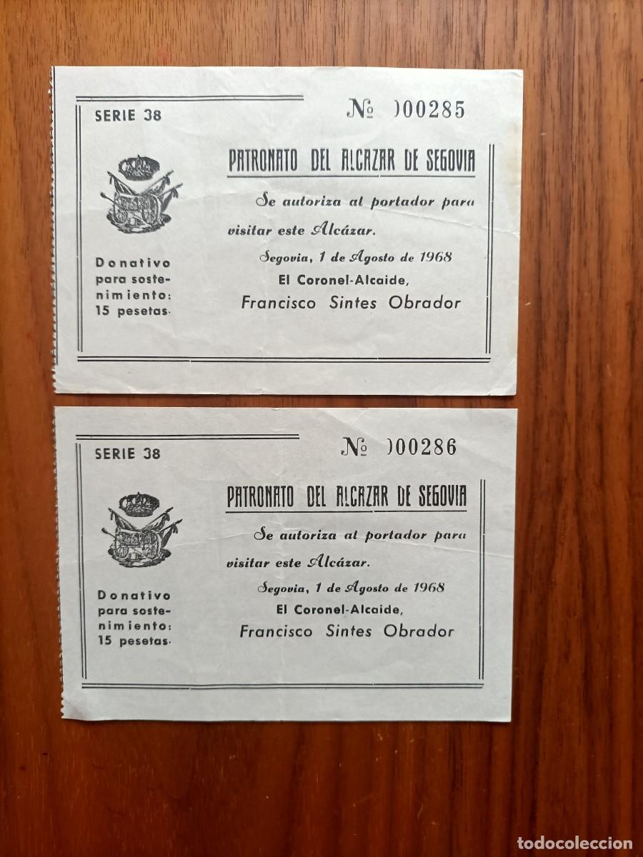 Otros art&iacute;culos de coleccionismo en papel: ANT&Iacute;GUOS RECIBOS DEL PATRONATO EL ALCAZAR DE SEGOVIA. 1 AGOSTO 1968. N&ordm; 285, 286. 15 PTAS.