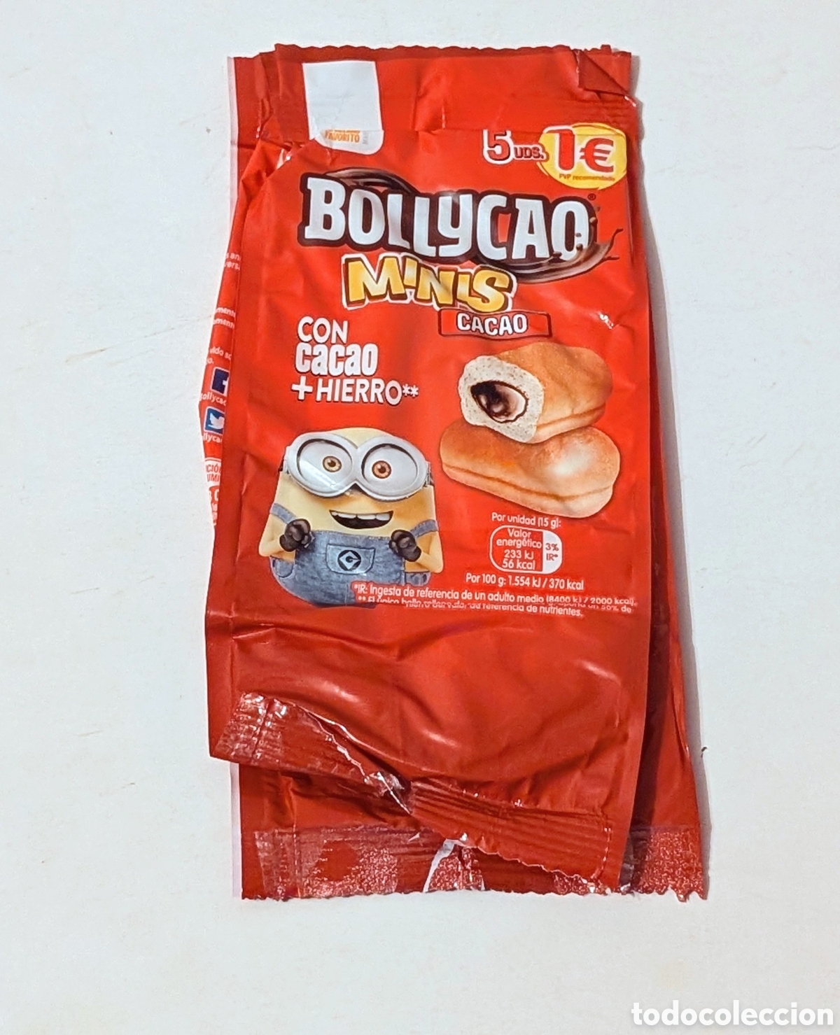 Otros art&iacute;culos de coleccionismo en papel: Envoltorio vac&iacute;o Bollycao Minis Cacao. Gru Mi Villano Favorito. Minions