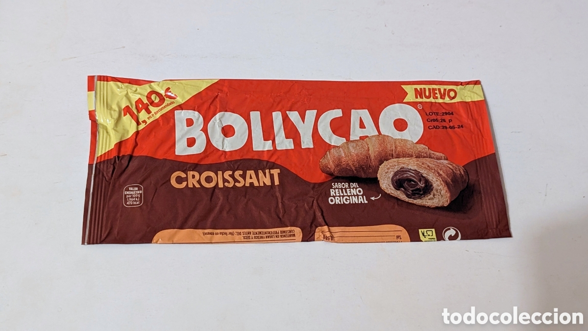 Otros art&iacute;culos de coleccionismo en papel: Envoltorio vac&iacute;o Bollycao Croissant