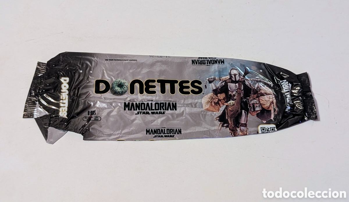 Otros art&iacute;culos de coleccionismo en papel: Envoltorio vac&iacute;o Donettes. Star Wars. The Mandalorian. Lucasfilm