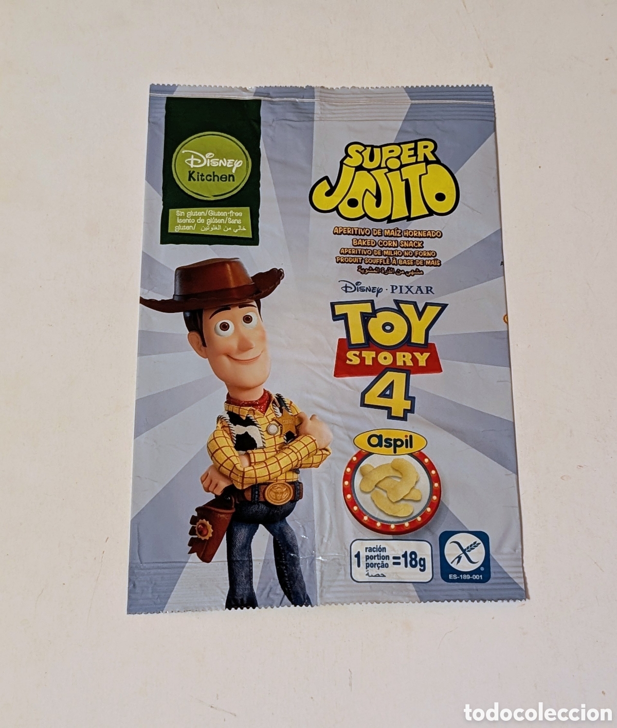 Otros art&iacute;culos de coleccionismo en papel: Envoltorio bolsa patatas vac&iacute;o Toy Story 4. Super Jojito Aspil