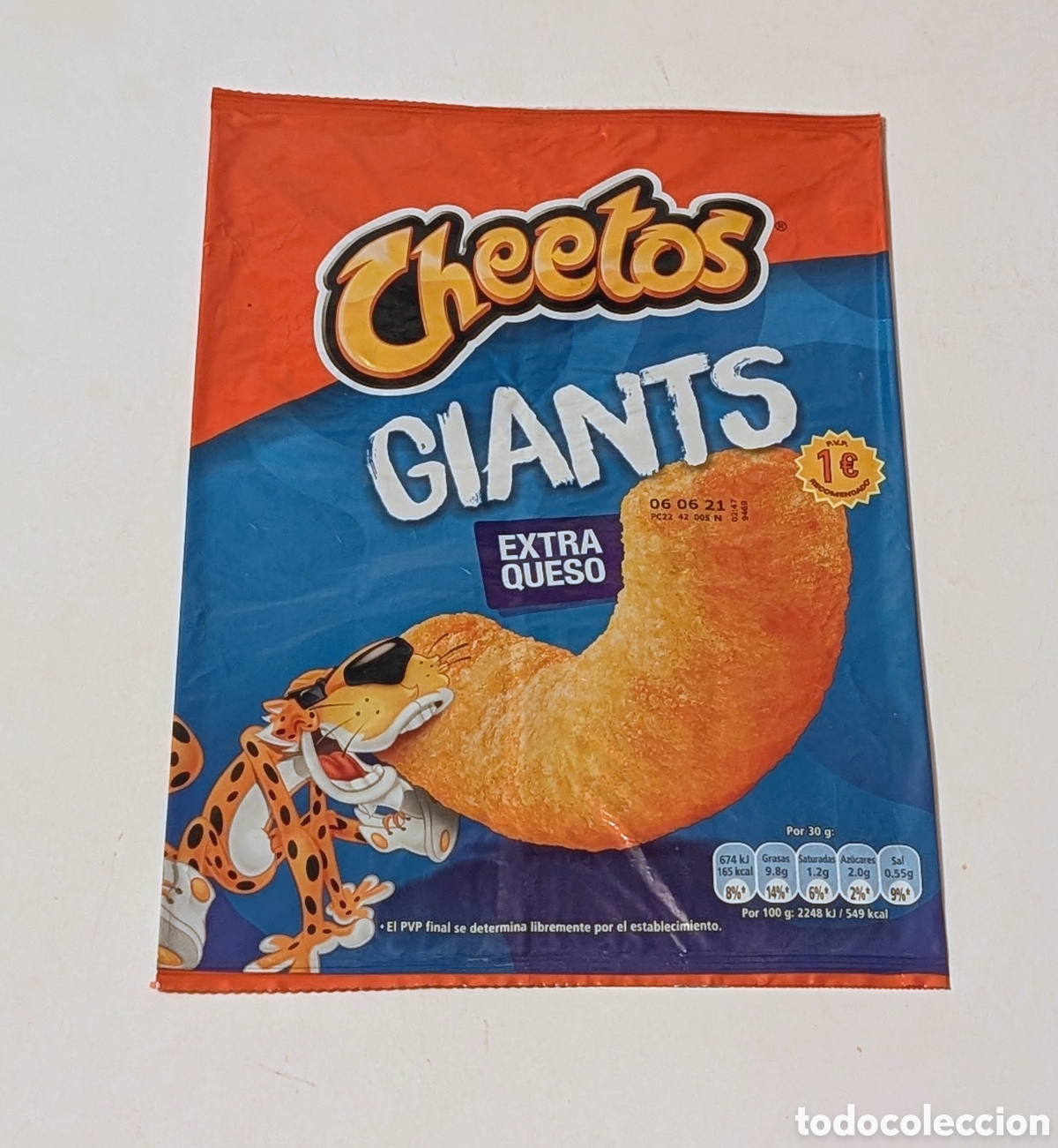 Otros art&iacute;culos de coleccionismo en papel: Envoltorio vac&iacute;o Cheetos Giants