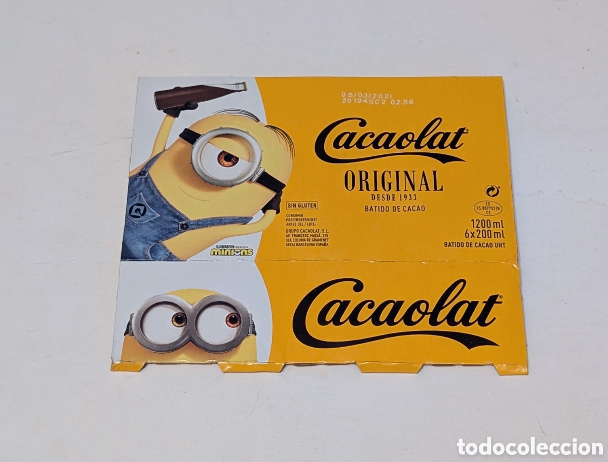 Otros art&iacute;culos de coleccionismo en papel: Cart&oacute;n Cacaolat Promoci&oacute;n Minions. GRU Mi Villano Favorito