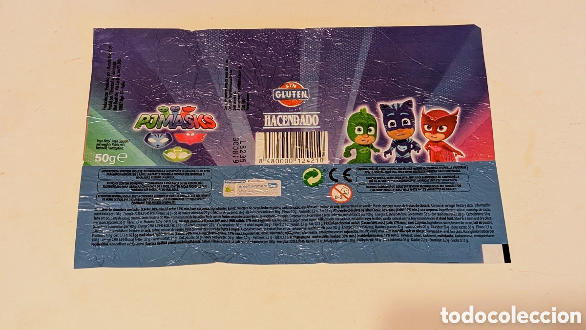 Otros art&iacute;culos de coleccionismo en papel: Envoltorio huevos Sorpresa. No Kinder. Pj Mask