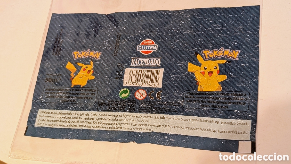Otros art&iacute;culos de coleccionismo en papel: Envoltorio Huevo Sorpresa Pok&eacute;mon. No Kinder. Pikachu