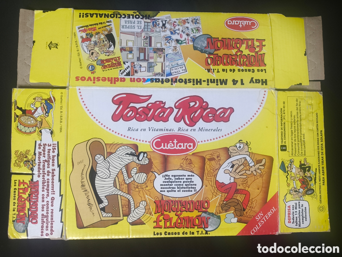 Otros art&iacute;culos de coleccionismo en papel: CAJA CUETARA MORTADELO Y FILEMON TOSTA RICA 1994 ENVOLTORIO PHOSKITOS PANRICO BOLLYCAO POKEMON BIMBO