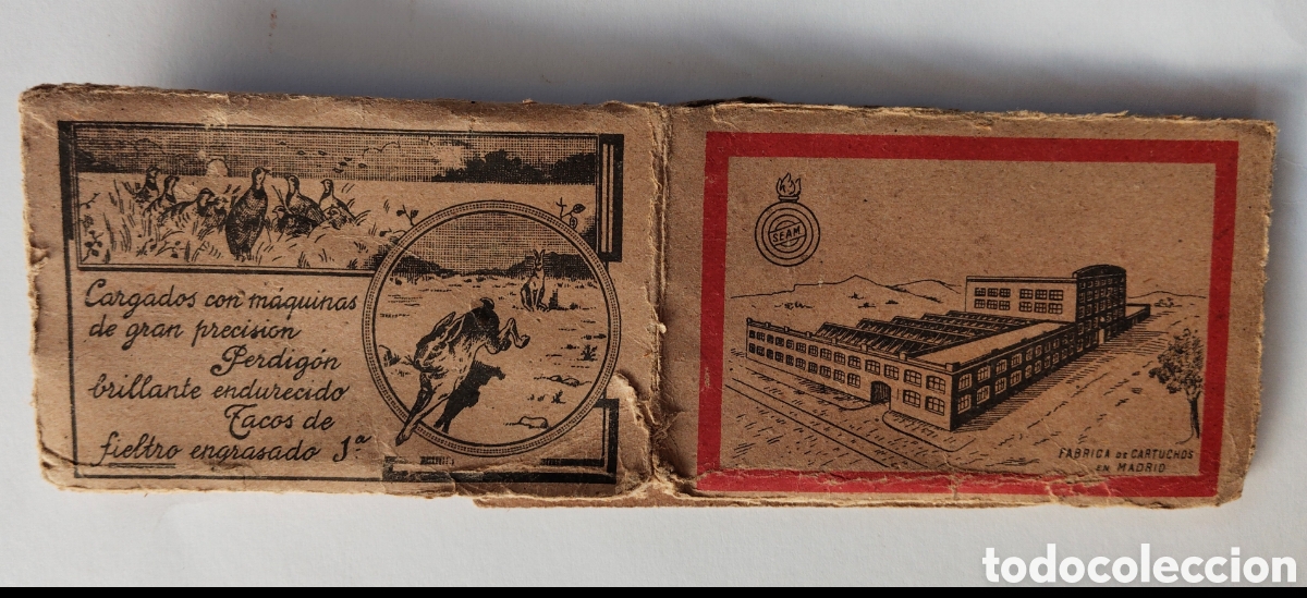 Otros art&iacute;culos de coleccionismo en papel: MUY ANTIGUA CAJA DE MUNICION CALIBRE 12 EN CARTON - FABRICA SEAM DE CARTUCHOS DE CAZA EN MADRID - CA