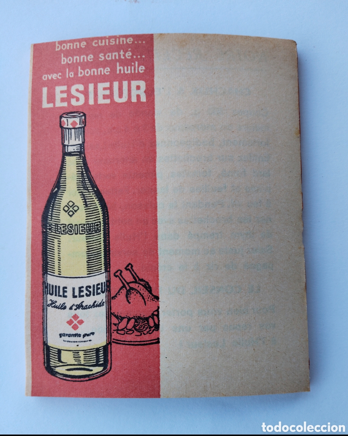 Otros art&iacute;culos de coleccionismo en papel: ANTIGUO CUADERNO BLOC DE NOTAS DE PUBLICIDAD DE ACEITE HUILE LESIEUR FRANCIA - A&Ntilde;OS 50 60 - HAY VARI