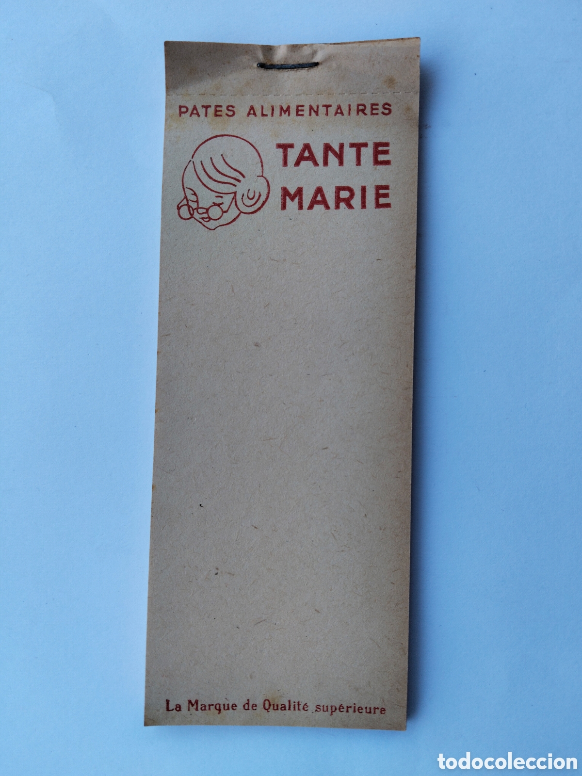 Otros art&iacute;culos de coleccionismo en papel: ANTIGUO CUADERNO BLOC DE NOTAS DE PUBLICIDAD DE TANTE MARIE PATES ALIMENTAIRES MONTAUBAN FRANCIA - A