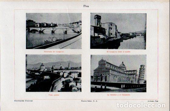 Paper Collecting Others: LAMINA ESPASA V52324: Vistas varias de Pisa, Italia