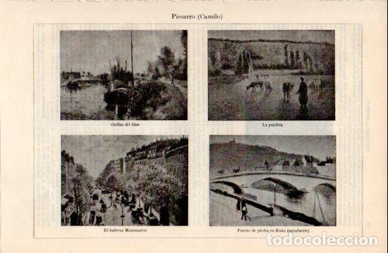 Paper Collecting Others: LAMINA ESPASA V52332: Orillas del Oise, La pradera y bulevar Montmartre por Pissarro