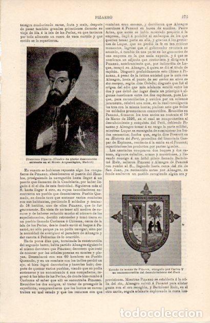 Paper Collecting Others: LAMINA ESPASA V52347: Retrato y escudo de armas de Pizarro