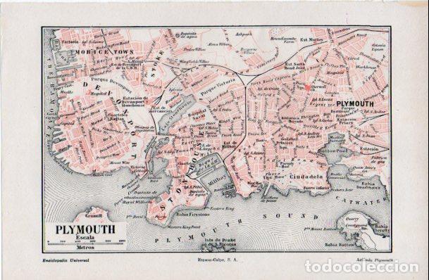 Sammelleidenschaft Andere Papierartikel: LAMINA ESPASA V52387: Plano de Plymouth, Inglaterra