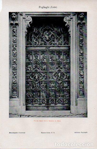 Sammelleidenschaft Andere Papierartikel: LAMINA ESPASA V52409: Puerta mayor, Catedral de Milan