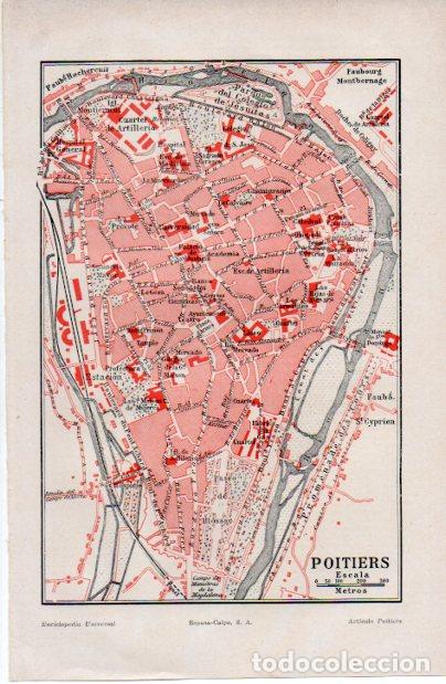 Sammelleidenschaft Andere Papierartikel: LAMINA ESPASA V52414: Plano de Poitiers