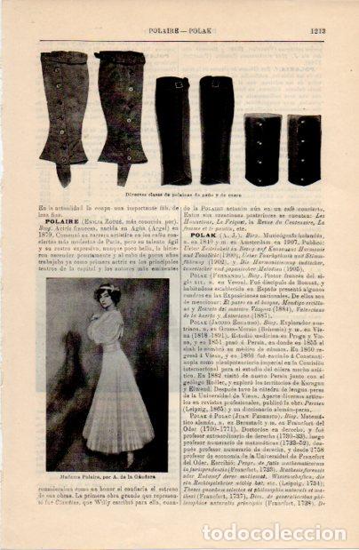 Sammelleidenschaft Andere Papierartikel: LAMINA ESPASA V52417: Madame Polaire por Gaudara y clases de polainas