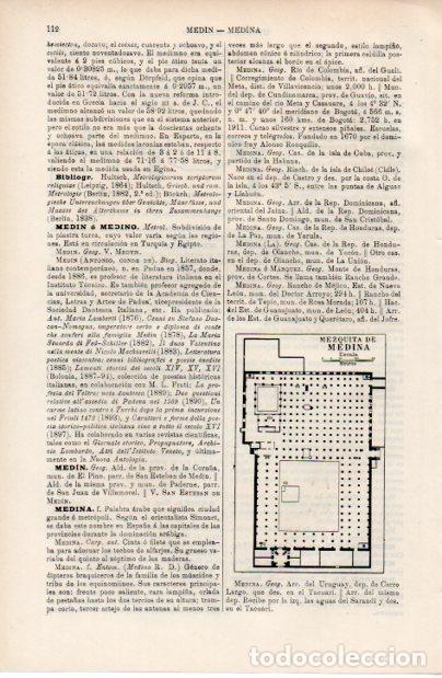 Sammelleidenschaft Andere Papierartikel: LAMINA ESPASA V52449: Planta de la mezquita de Medina