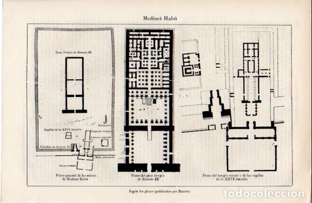 Sammelleidenschaft Andere Papierartikel: LAMINA ESPASA V52464: Planos de Medinet Habu por Daressy