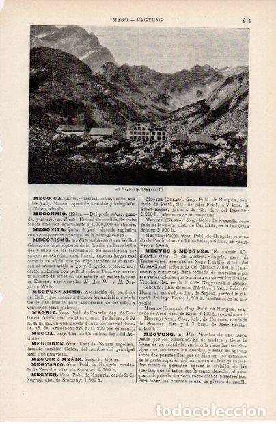 Altri oggetti di carta: LAMINA ESPASA V52469: El Meglisalp en Apensell, Suiza