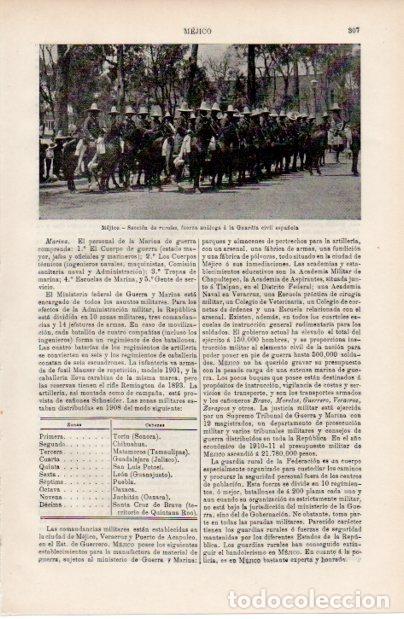 Altri oggetti di carta: LAMINA ESPASA V52492: Seccion de rurales de Mejico