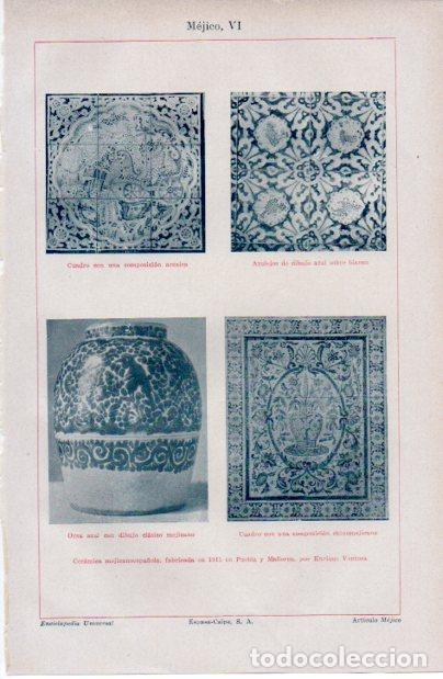 Altri oggetti di carta: LAMINA ESPASA V52507: Ceramica mejicanoespa&ntilde;ola