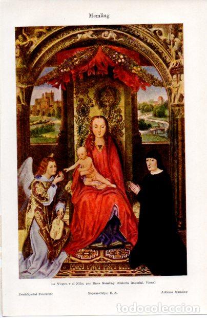 Altri oggetti di carta: LAMINA ESPASA V52532: La Virgen y el Ni&ntilde;o por Hans Memling