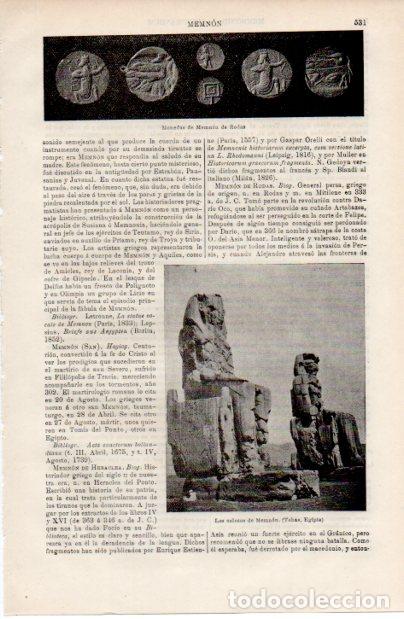 Altri oggetti di carta: LAMINA ESPASA V52537: Colosos de Memnon, Tebas Egipto