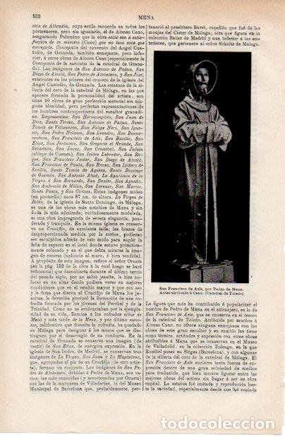 Altri oggetti di carta: LAMINA ESPASA V52539: San Francisco de Asis por Pedro de Mena