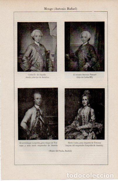 Altri oggetti di carta: LAMINA ESPASA V52552: Retratos varios por Mengs, Museo del Prado