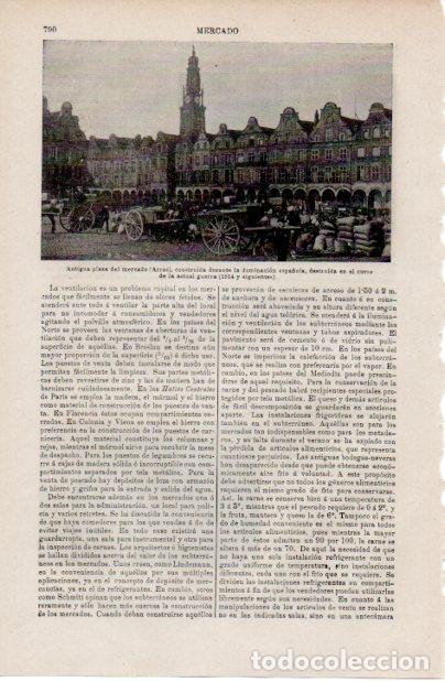 Altri oggetti di carta: LAMINA ESPASA V52569: Antigua plaza del mercado de Arras, Francia