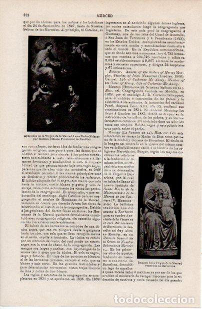Altri oggetti di carta: LAMINA ESPASA V52574: Aparicion de la Virgen de la Merced por Murillo