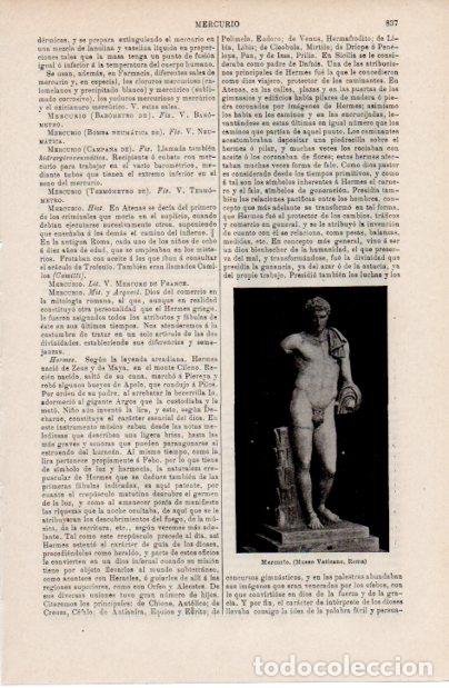 Altri oggetti di carta: LAMINA ESPASA V52579: Estatua de Mercurio, Museo Vaticano