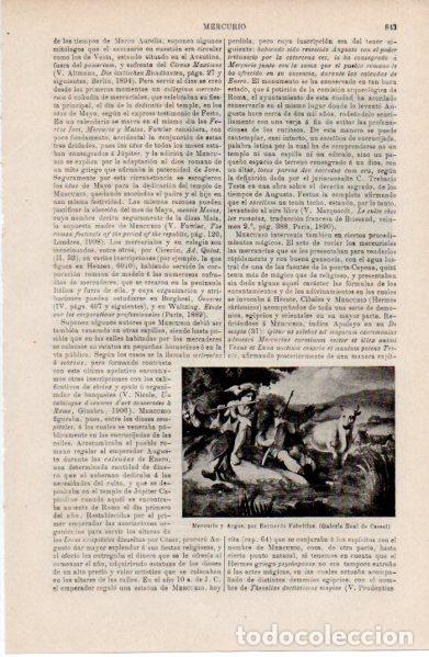 Altri oggetti di carta: LAMINA ESPASA V52582: Mercurio y Argos por B. Fabritius
