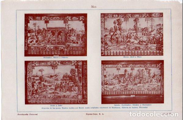 Otros art&iacute;culos de coleccionismo en papel: LAMINA ESPASA V52607: Alegoria de los meses tapices por Roost, Florencia