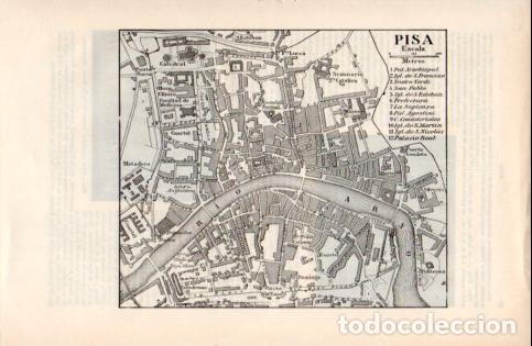 Otros art&iacute;culos de coleccionismo en papel: LAMINA ESPASA V52318: Plano de Pisa, Italia
