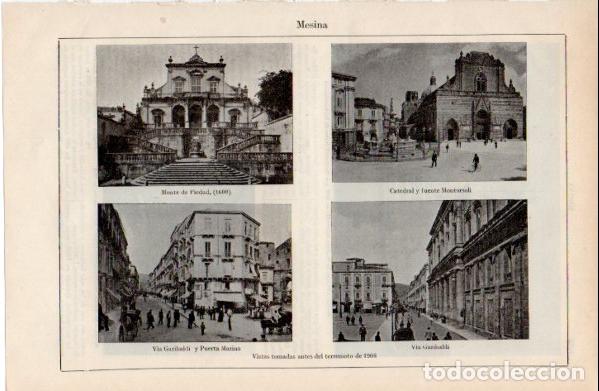 Otros art&iacute;culos de coleccionismo en papel: LAMINA ESPASA V52614: Mesina, vistas antes del terromoto de 1908