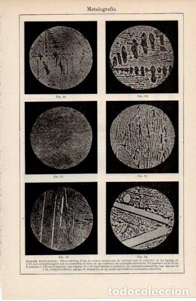 Otros art&iacute;culos de coleccionismo en papel: LAMINA ESPASA V52624: Metalografia