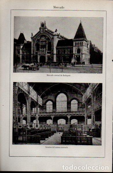 Sammelleidenschaft Andere Papierartikel: LAMINA ESPASA V52644: Mercado central de Budapest