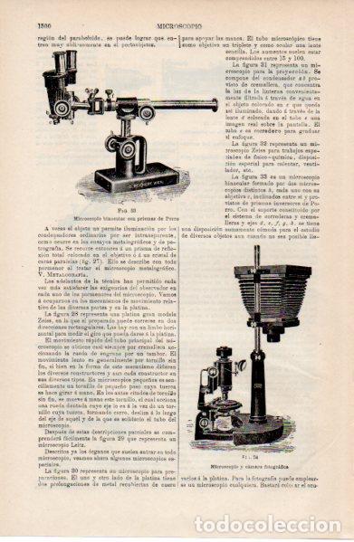 Sammelleidenschaft Andere Papierartikel: LAMINA ESPASA V52667: Microscopio binocular y con camara fotografica