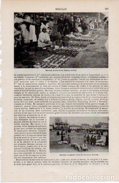 Paper Collecting Others: LAMINA ESPASA V52724: Mercado al aire libre en ciudad de Mejico