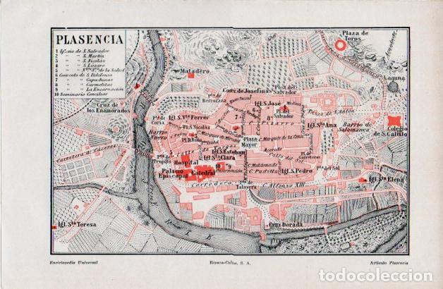 Sammelleidenschaft Andere Papierartikel: LAMINA ESPASA V52366: Plano de Plasencia, Caceres