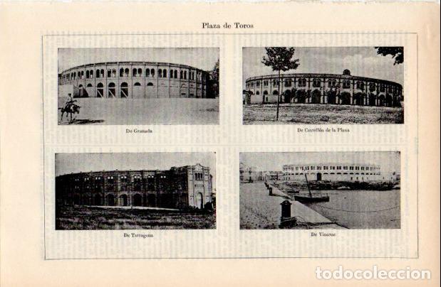 Sammelleidenschaft Andere Papierartikel: LAMINA ESPASA V52393: Plaza de toros de Granada, Castellon de la Plana, Tarragona y Vinaroz